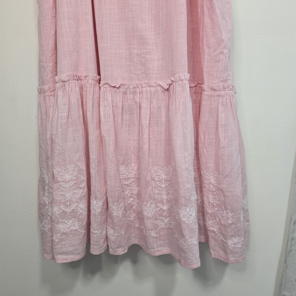 Draper James pink the tie waist midi dress Summer Prarie Romantic Boho Peasant - Picture 7 of 14